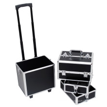 good quality train aluminum hairdressing tool make up case